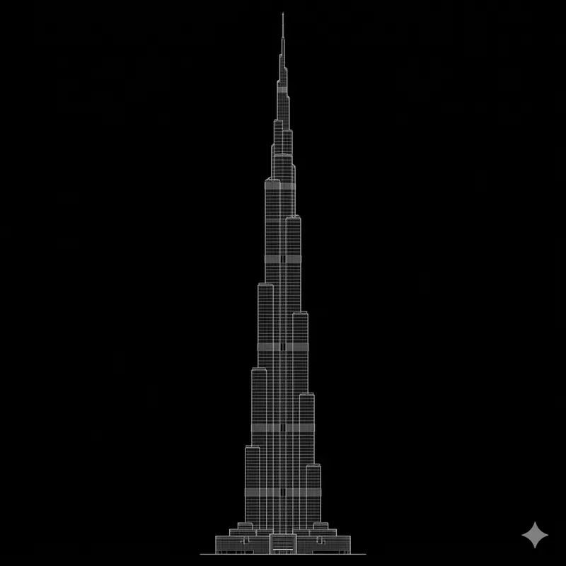 Professional White Line Building Art