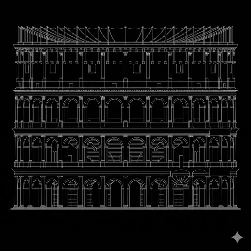 Professional White Line Building Art