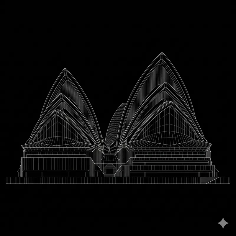 Professional White Line Building Art