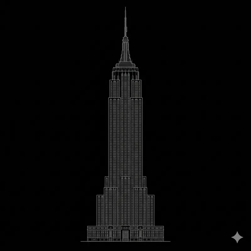 Professional White Line Building Art