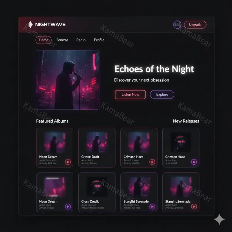 Modern Dark Themed Web Interfaces