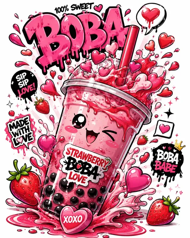 Urban Kawaii Bubble Drink Stickers