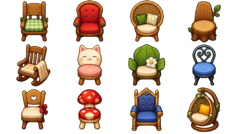 Cozy 16bit Furniture Sprite Sheets