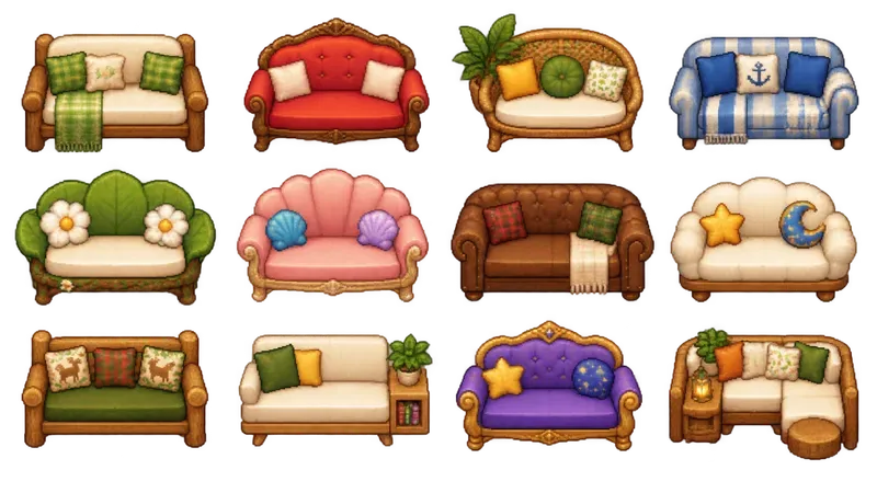 Cozy 16bit Furniture Sprite Sheets