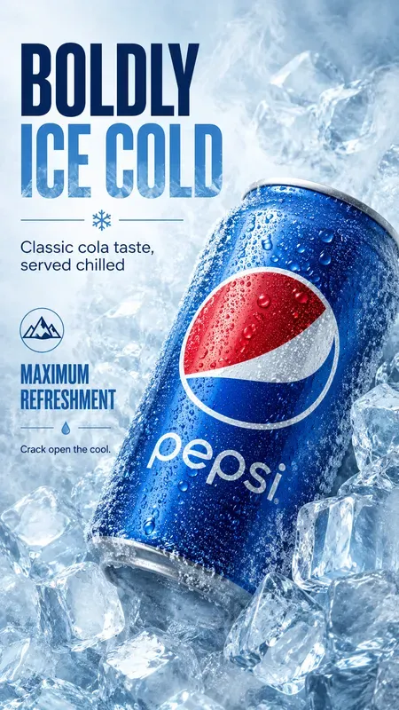 Ice Cold Beverage Ad Posters