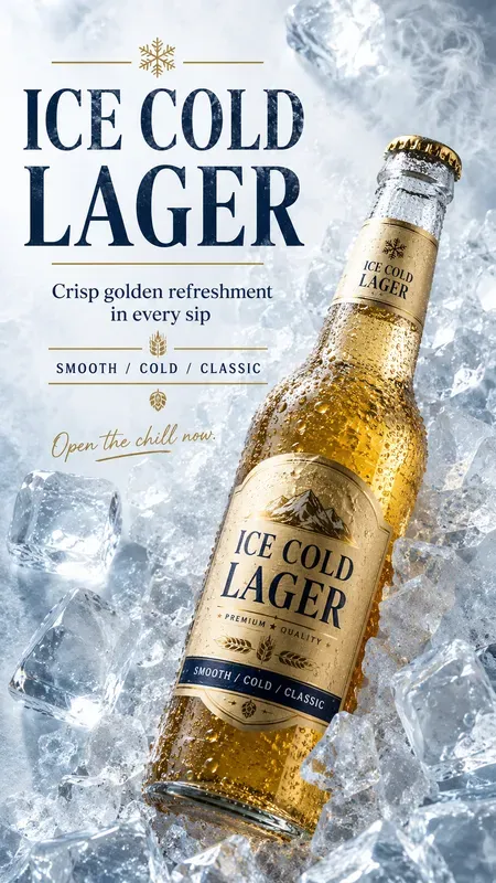 Ice Cold Beverage Ad Posters