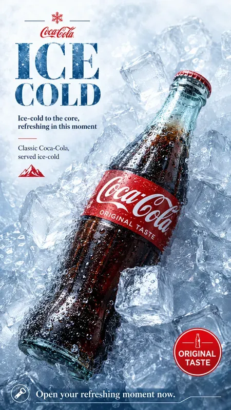 Ice Cold Beverage Ad Posters