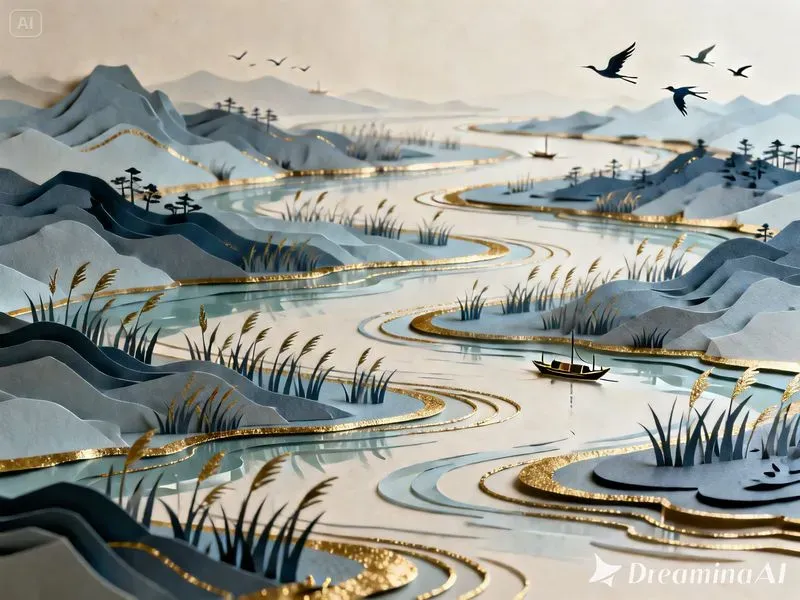 Chinese Inkcore Paper Sculptures