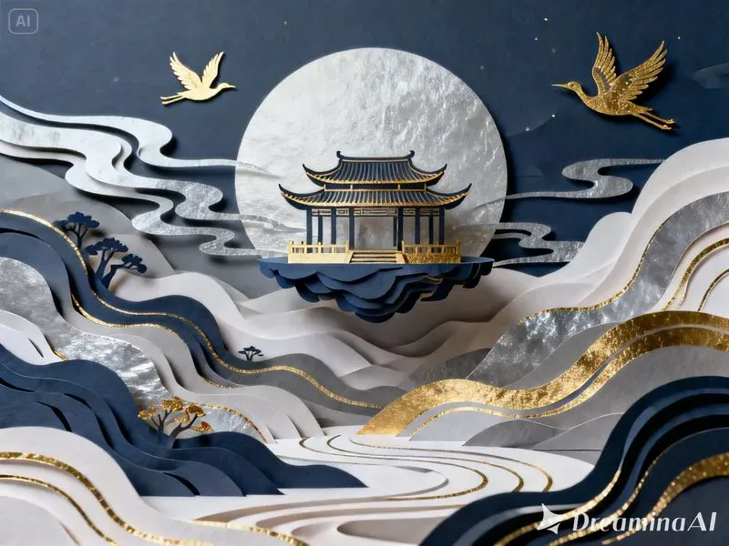 Chinese Inkcore Paper Sculptures