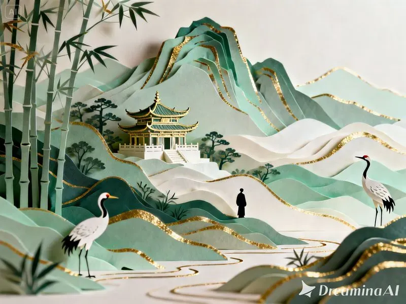 Chinese Inkcore Paper Sculptures
