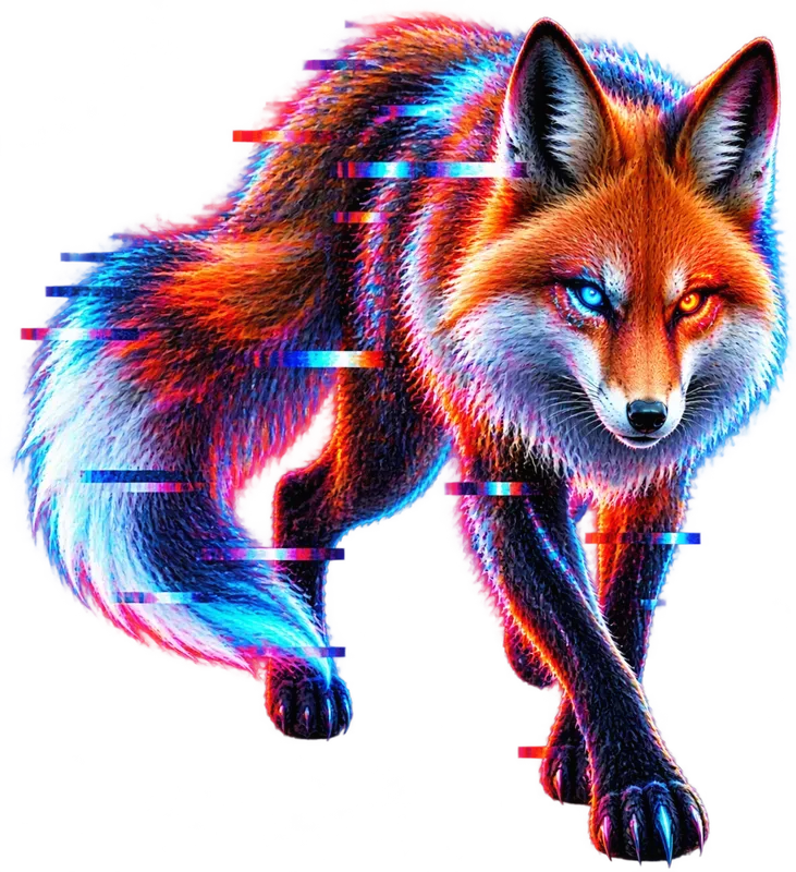 Glitch Cyberpunk Animal Cliparts