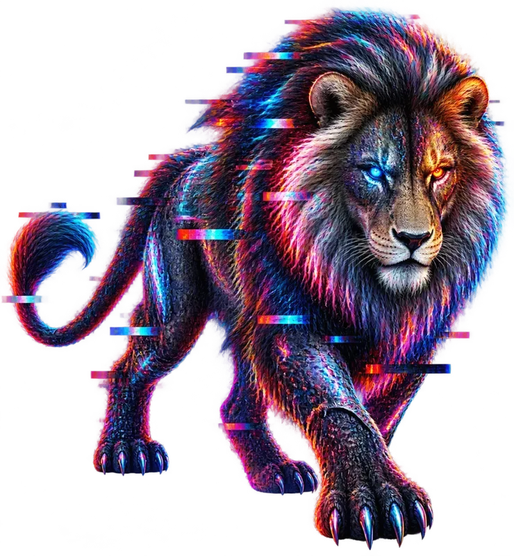 Glitch Cyberpunk Animal Cliparts