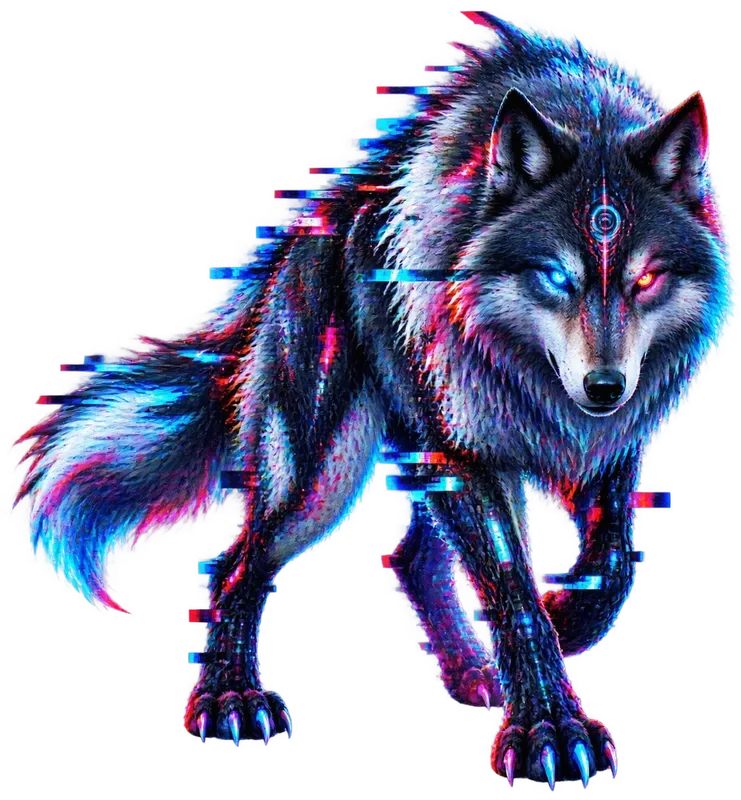 Glitch Cyberpunk Animal Cliparts