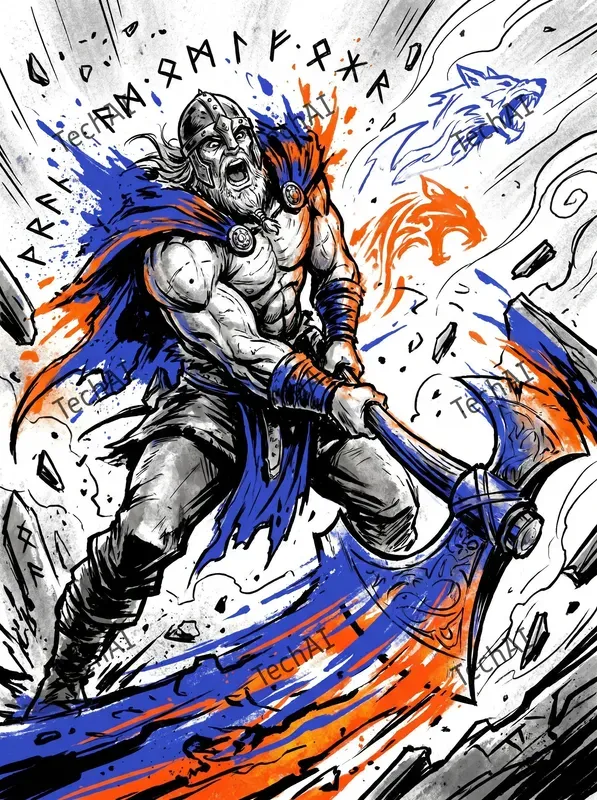 Epic Graphic Novel Battle Art