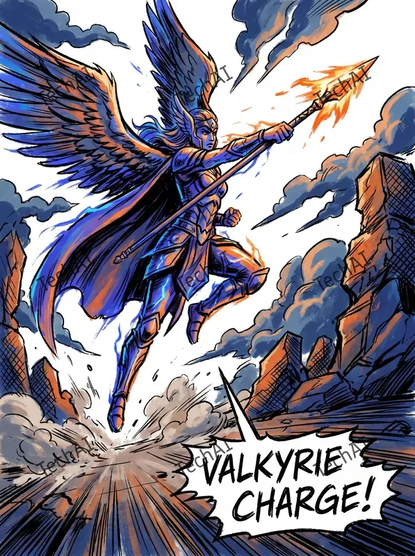 Epic Graphic Novel Battle Art