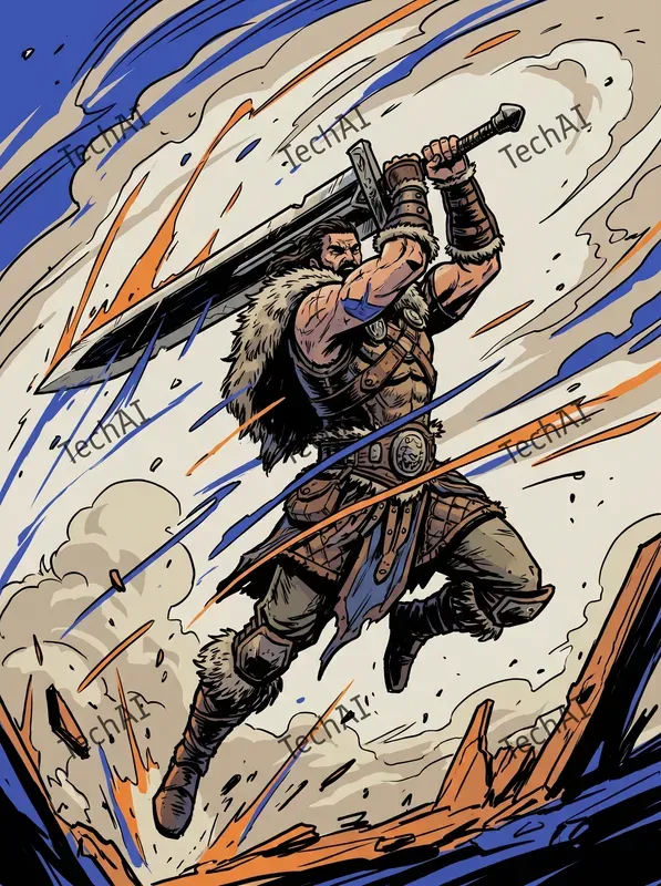Epic Graphic Novel Battle Art