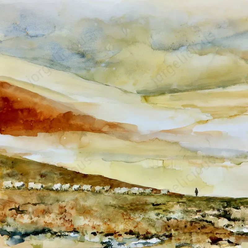Soft Watercolor Landscape Art