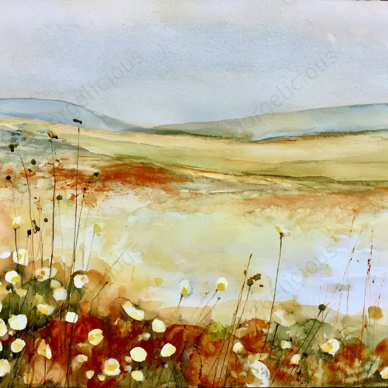 Soft Watercolor Landscape Art