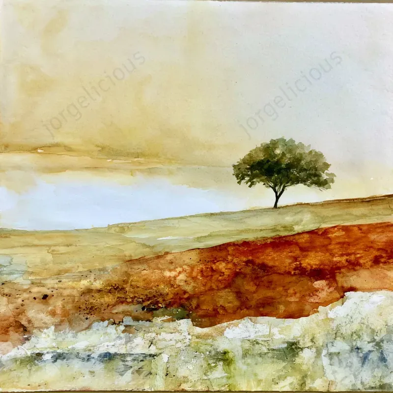 Soft Watercolor Landscape Art