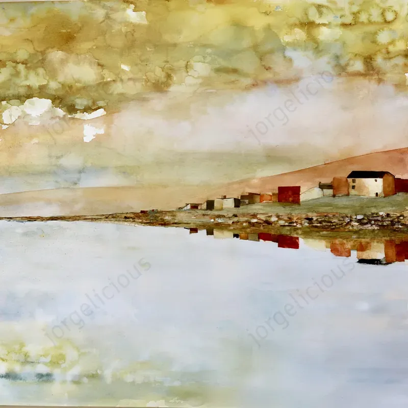 Soft Watercolor Landscape Art
