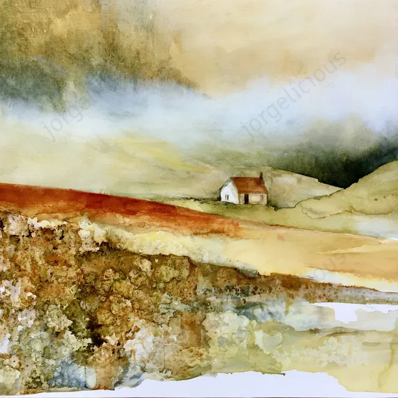 Soft Watercolor Landscape Art