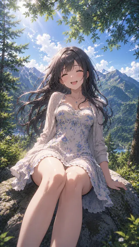 Anime Mountain Summer Girl Collections