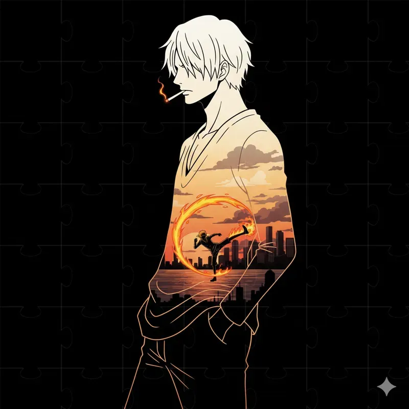 Double Exposure Silhouette One Pieces
