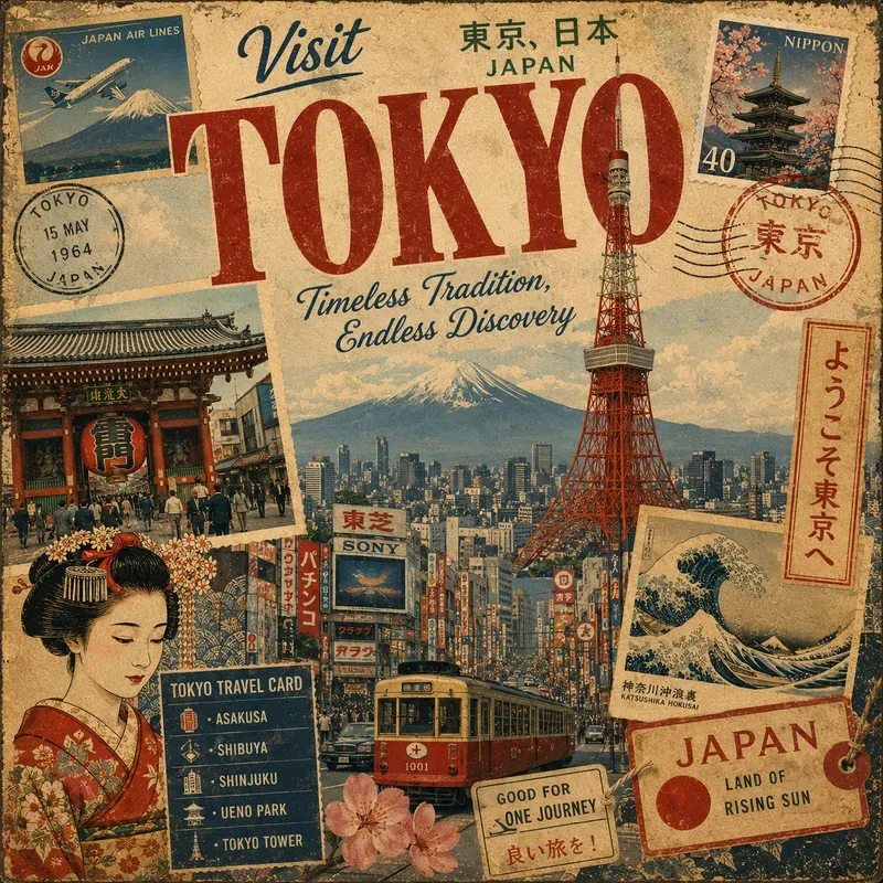 Vintage Landmark Collage Art