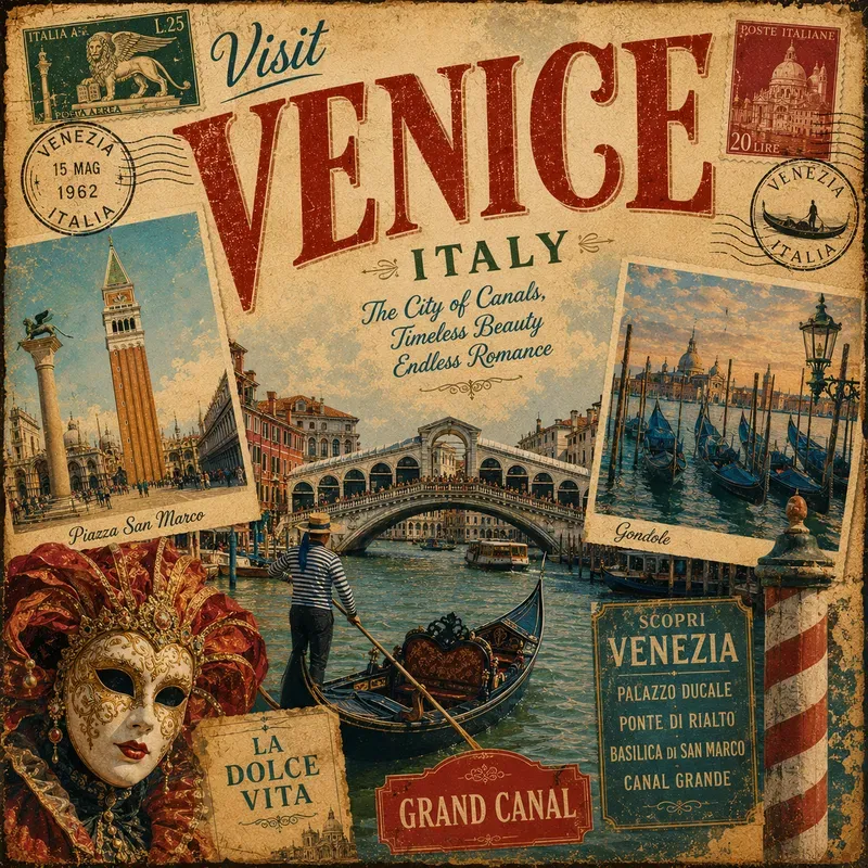 Vintage Landmark Collage Art