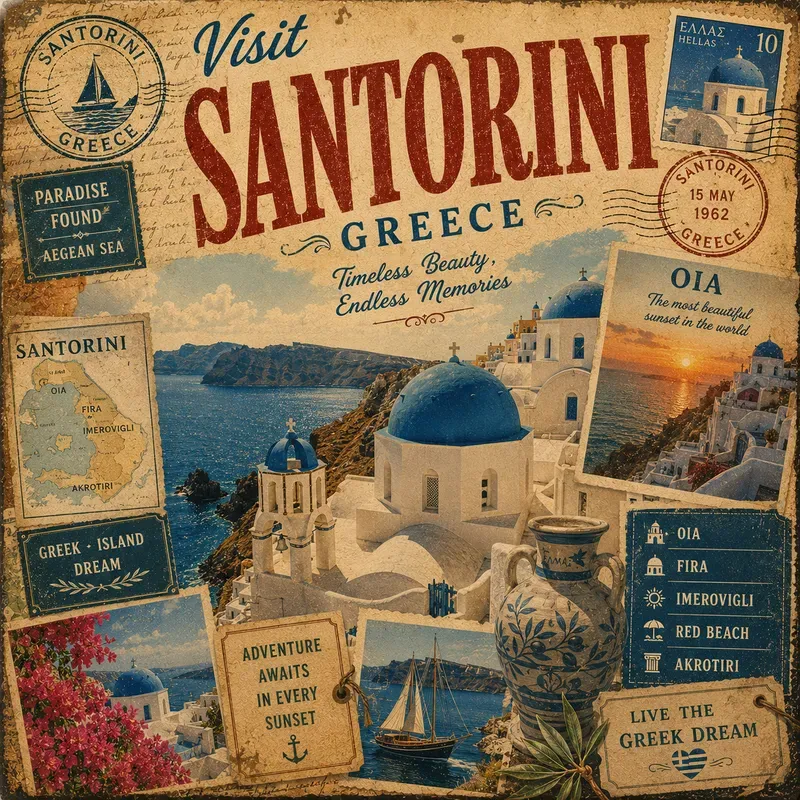 Vintage Landmark Collage Art