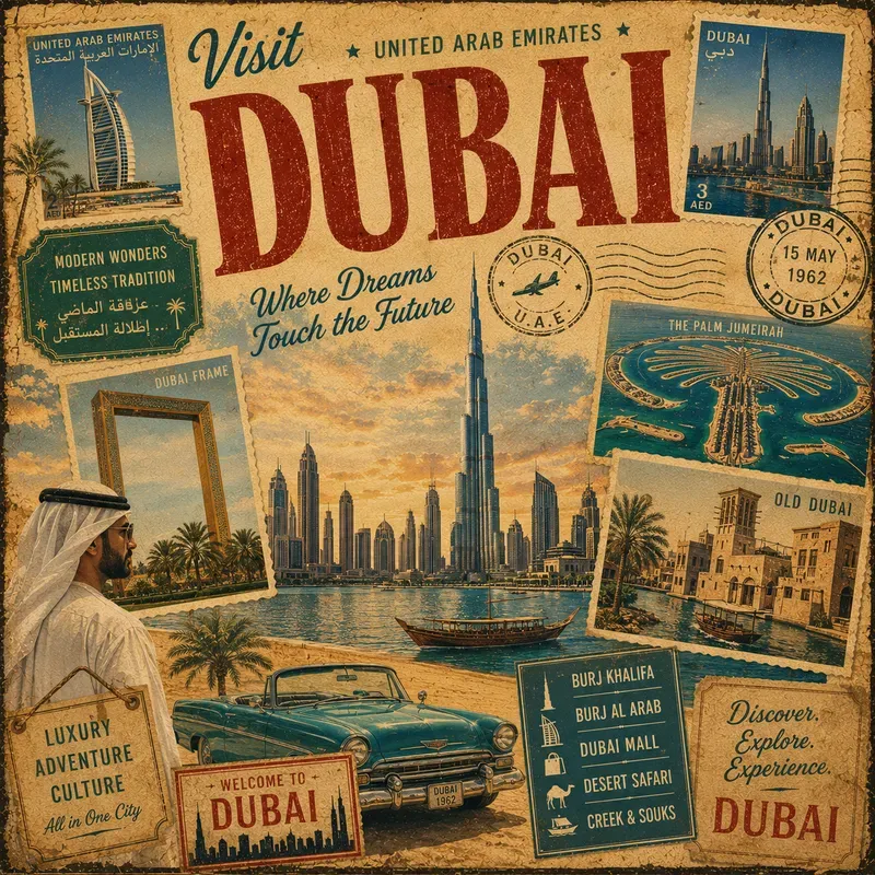 Vintage Landmark Collage Art