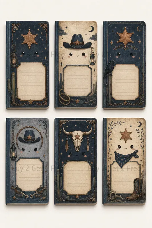 Western Printable Mini Notebook Covers