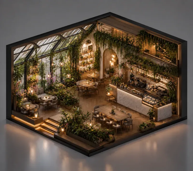 3D Isometric Luxury Room Diorama Renders