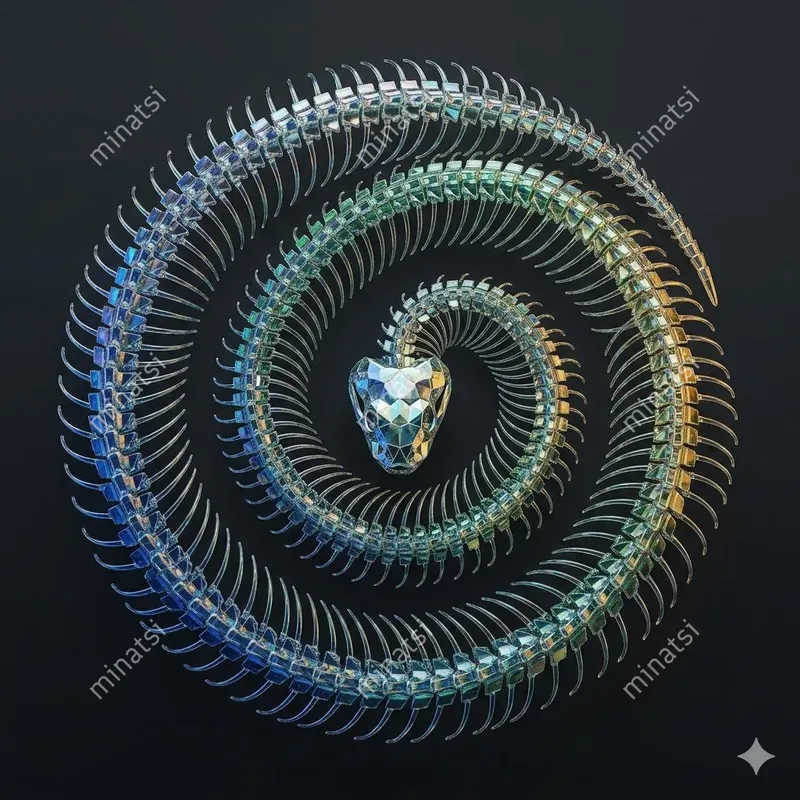 Glass Mosaic Animal Skeleton Art