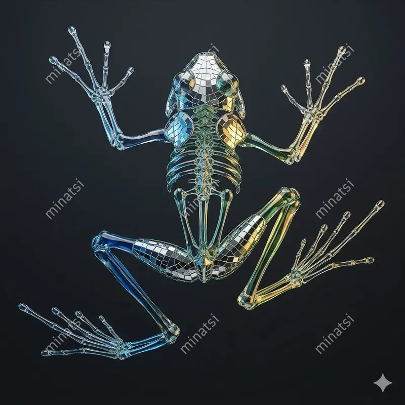 Glass Mosaic Animal Skeleton Art