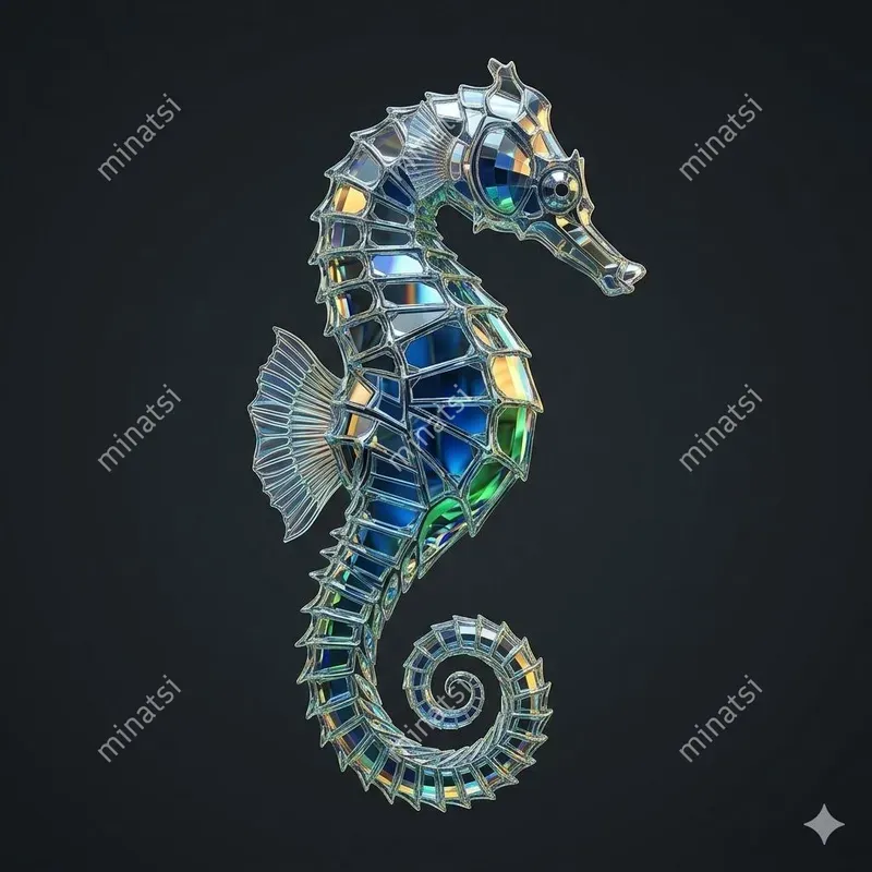 Glass Mosaic Animal Skeleton Art