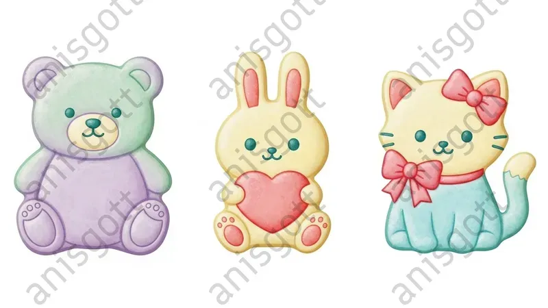 Pastel Kawaii Valentine Candy Cliparts