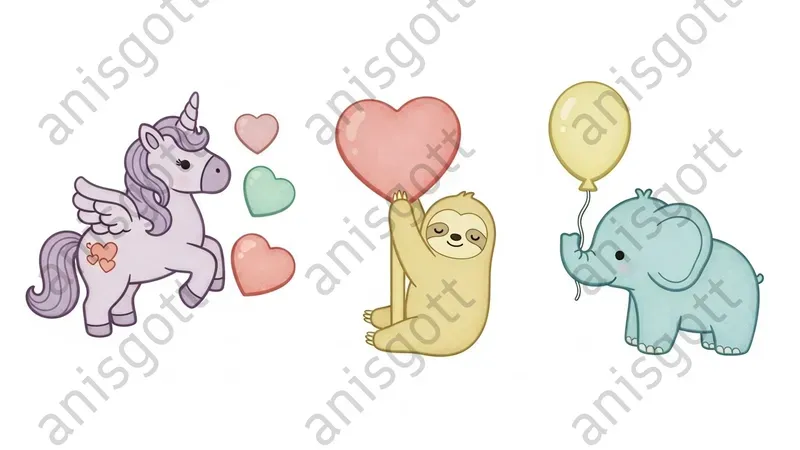 Pastel Kawaii Valentine Candy Cliparts