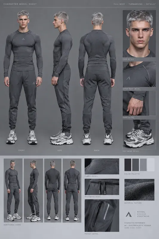 3D Character Model Sheet References
