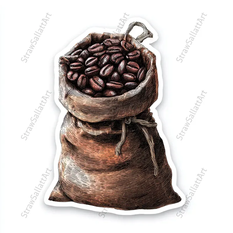 Vintage Coffee Sticker Clipart Designs