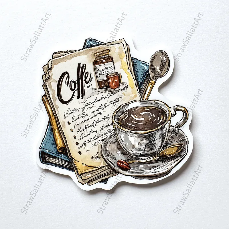 Vintage Coffee Sticker Clipart Designs