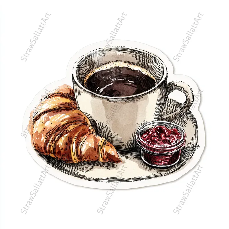Vintage Coffee Sticker Clipart Designs