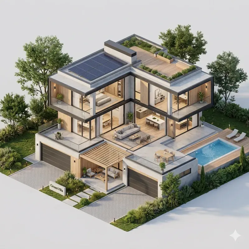 3D Isometric House Designs