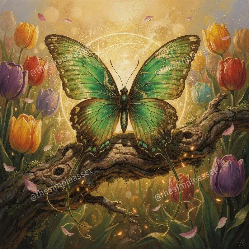 Ethereal Exotic Butterfly Garden Art