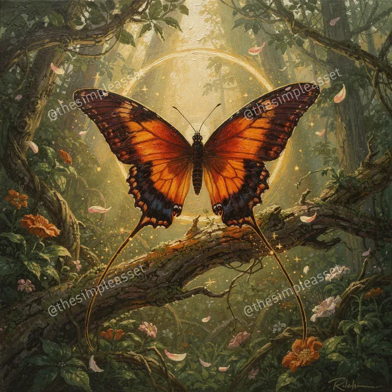Ethereal Exotic Butterfly Garden Art
