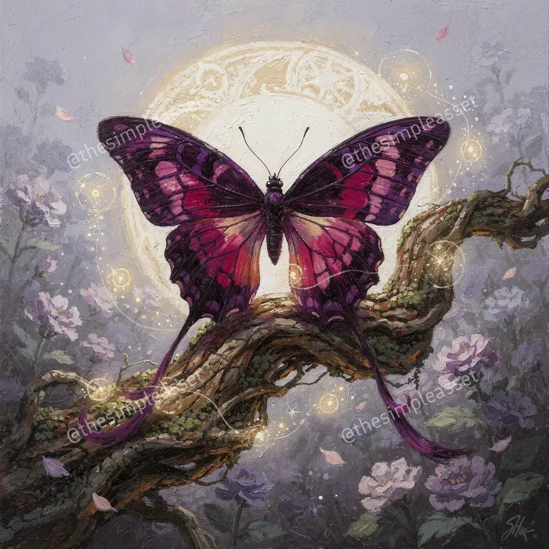 Ethereal Exotic Butterfly Garden Art