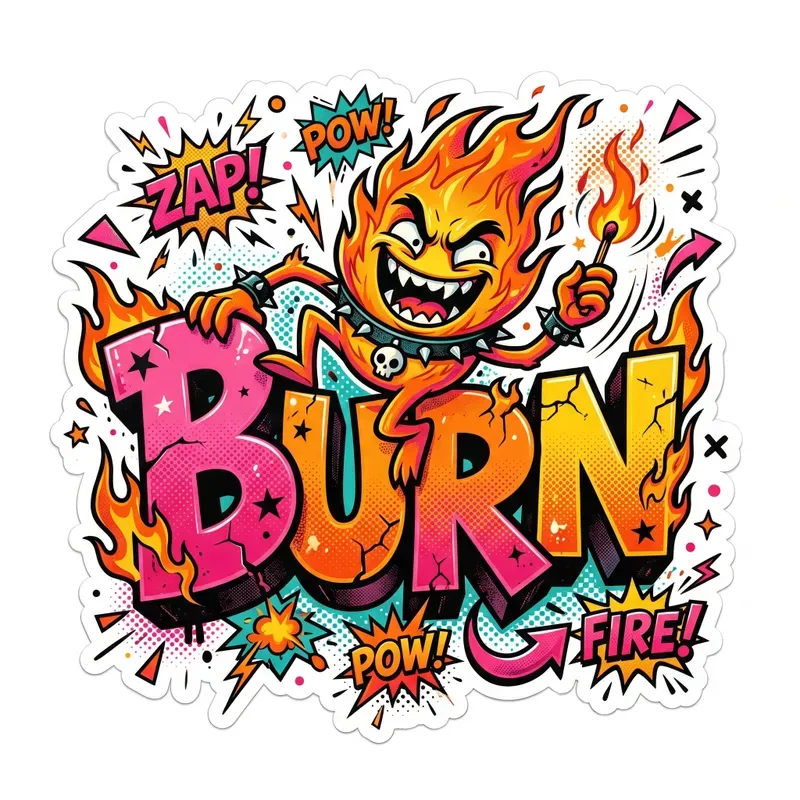 Cartoon Character Typography Tshirt Art