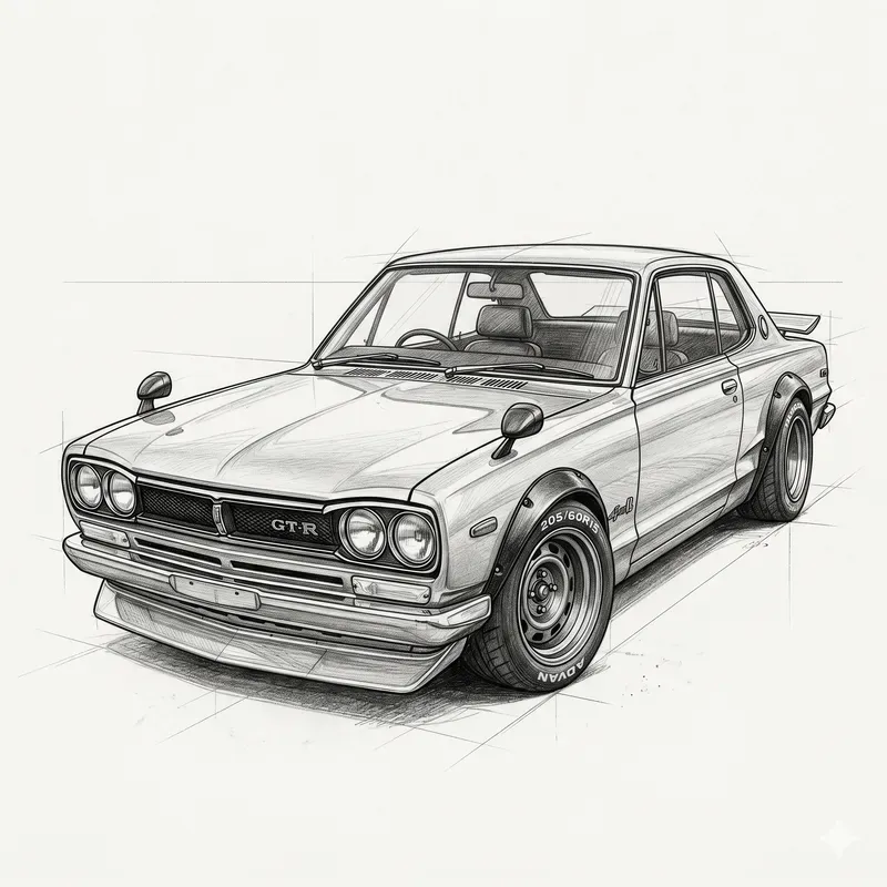 Pencil Sketch Car Designs