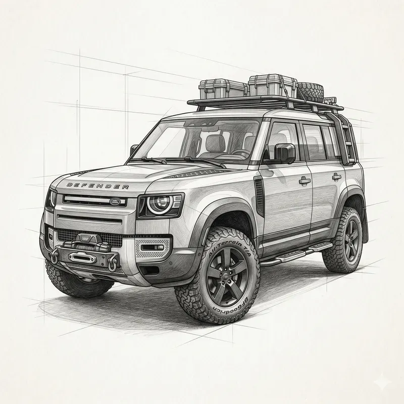 Pencil Sketch Car Designs