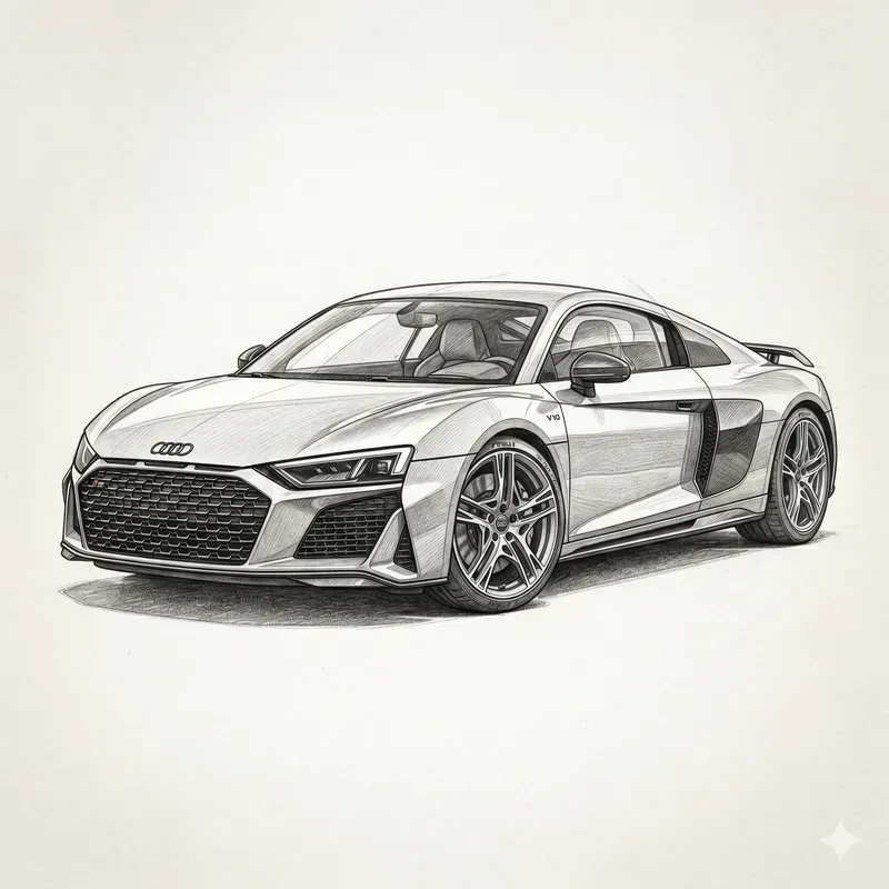 Pencil Sketch Car Designs